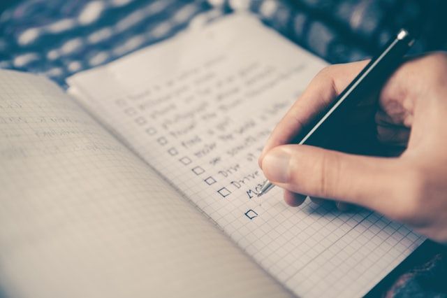 Writing a plan in notebook